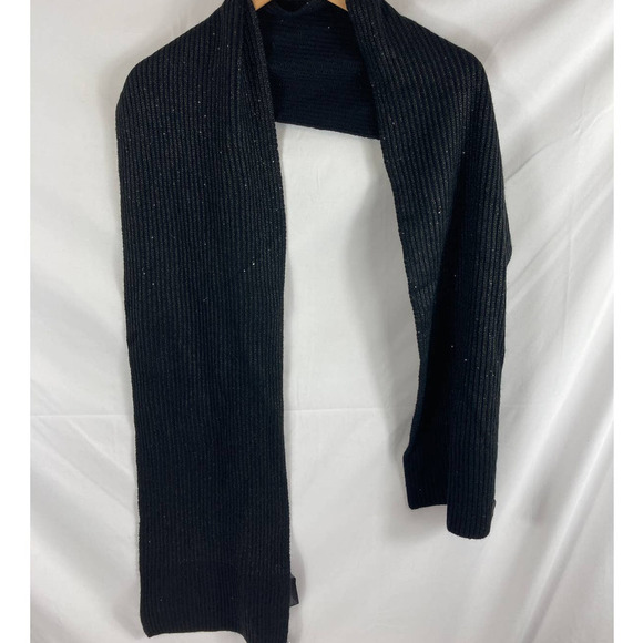 NWT Allsaints black ribbed knit sequin scarf - Picture 1 of 2
